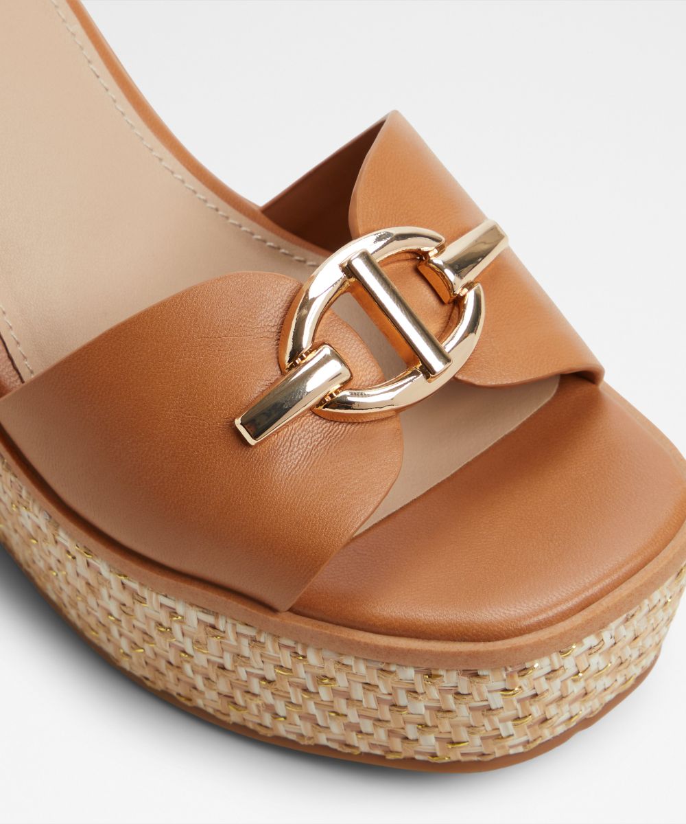 Sandalias de tacón de mujer con punta cuadrada - Aldo - Azul marino Camel-5