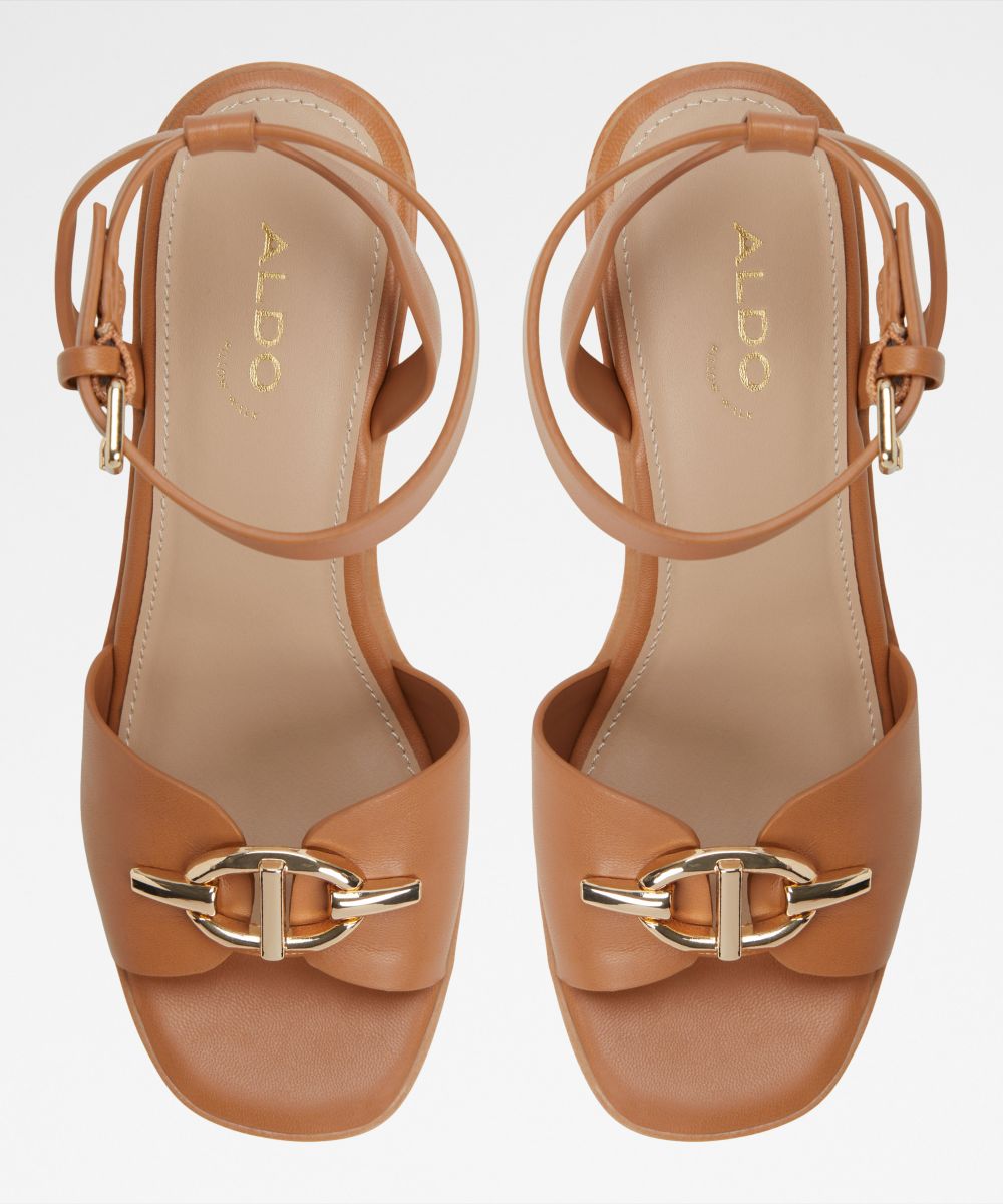 Sandalias de tacón de mujer con punta cuadrada - Aldo - Azul marino Camel-6