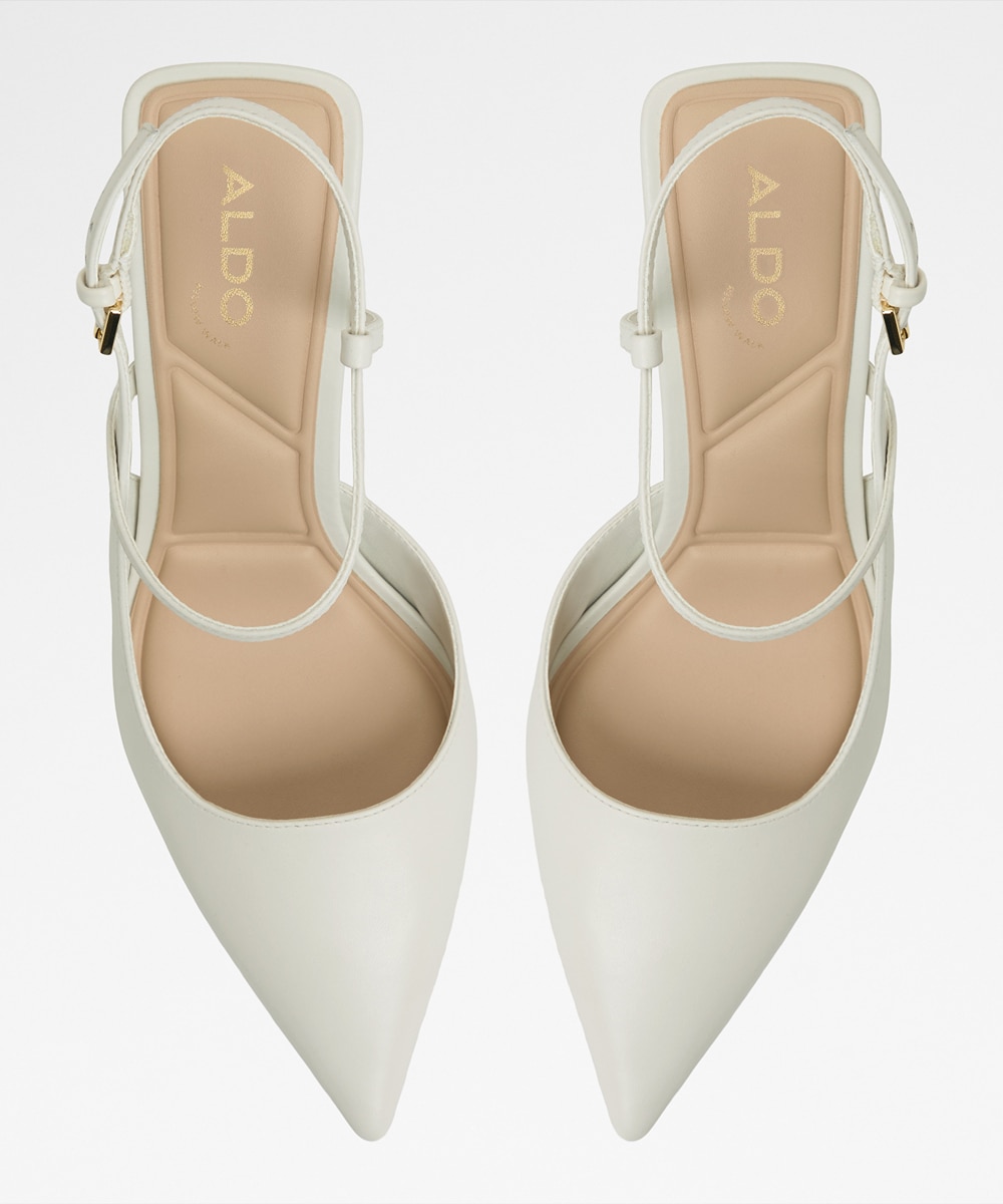 Zapatos de salón de mujer con punta afilada - Blanco Blanco-3