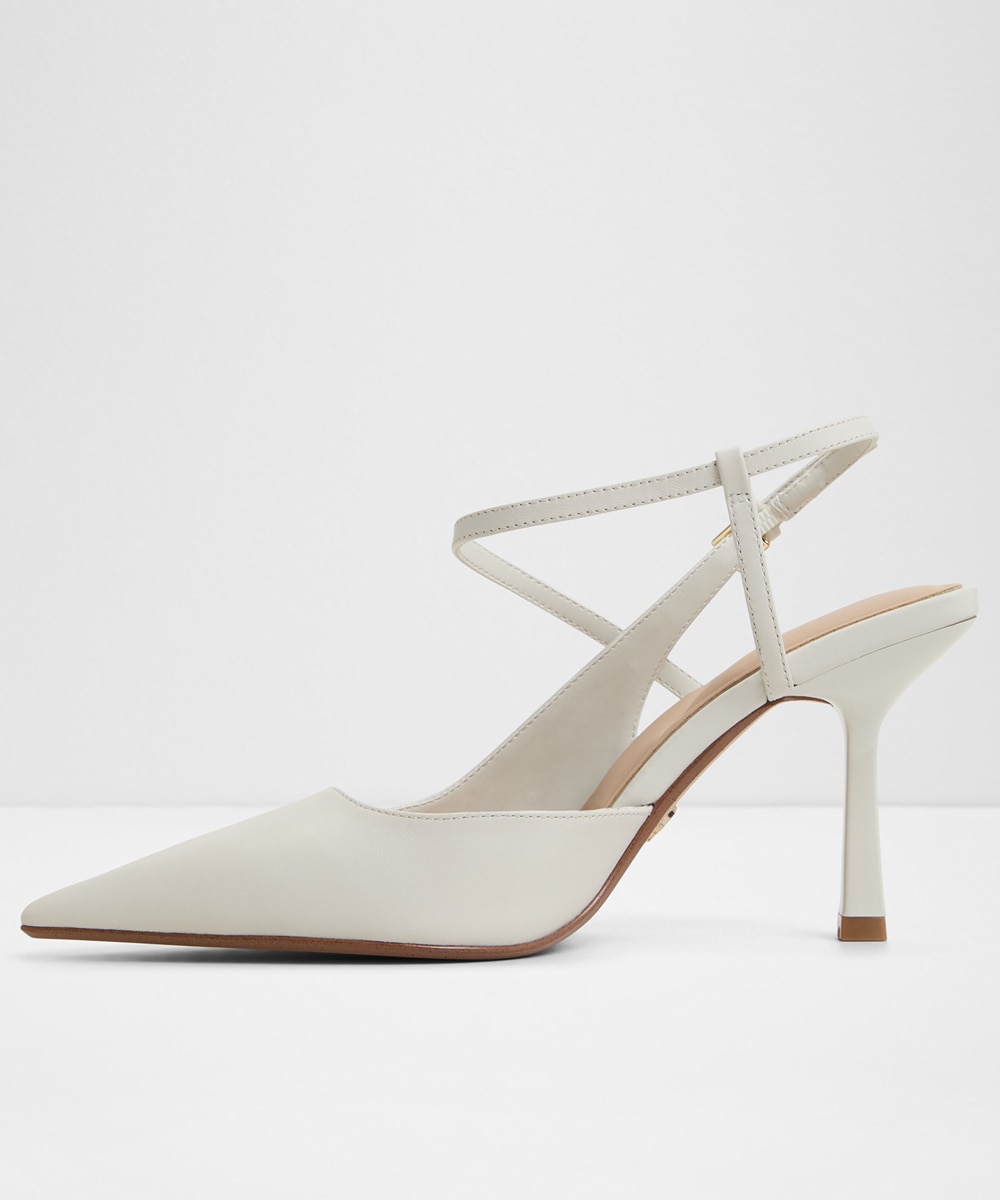 Zapatos de salón de mujer con punta afilada - Blanco Blanco-4
