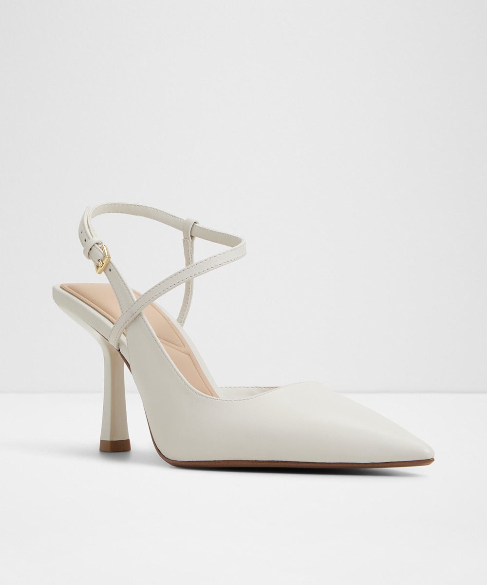 Zapatos de salón de mujer con punta afilada - Blanco Blanco-5