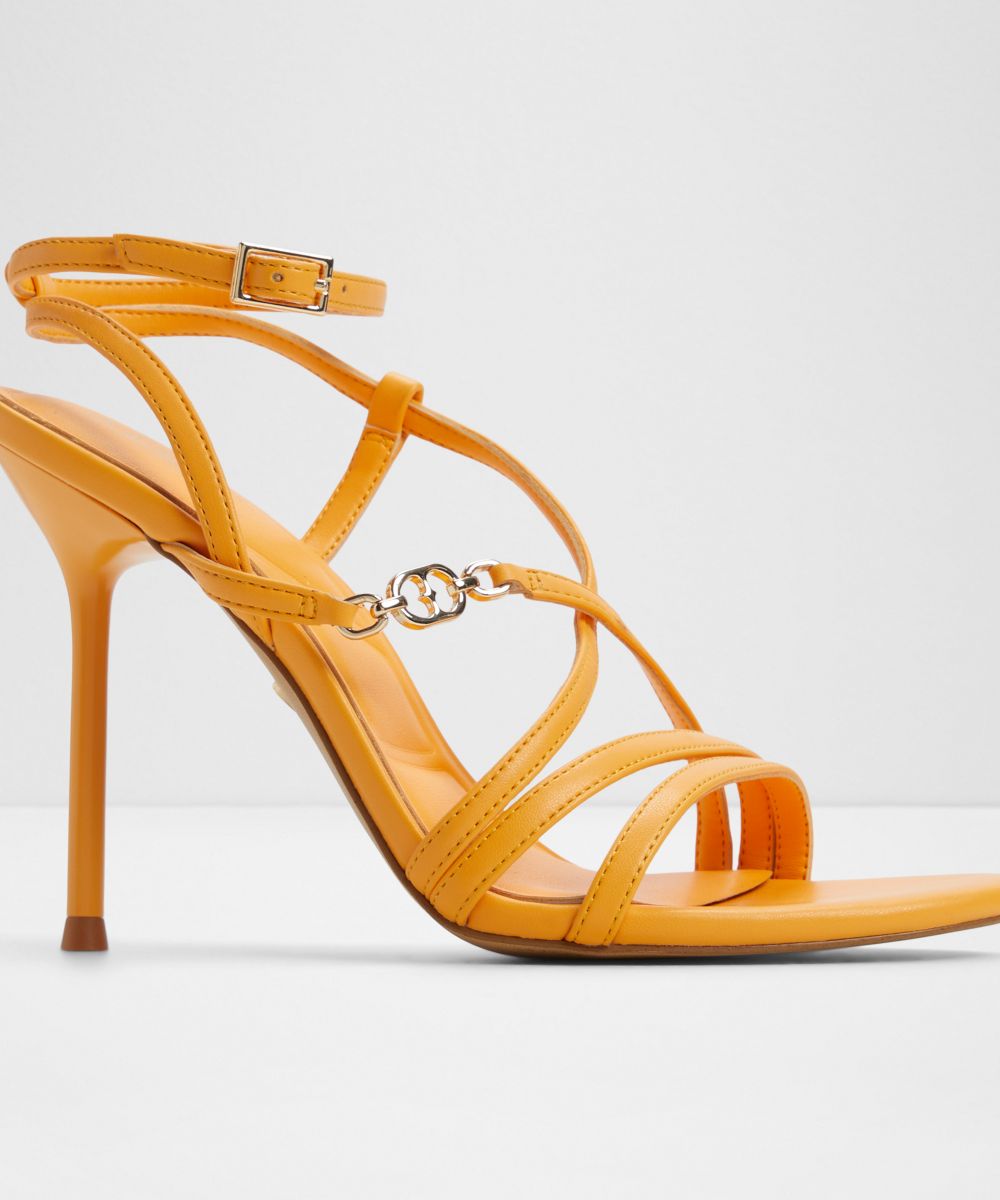 Sandalias de tacón de mujer con punta redonda - Aldo - Naranja Naranja-4