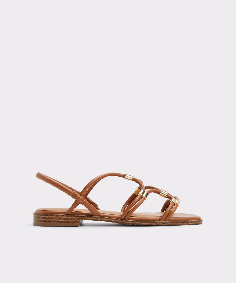 Sandalias planas de mujer con punta cuadrada - Aldo - Camel Camel-1