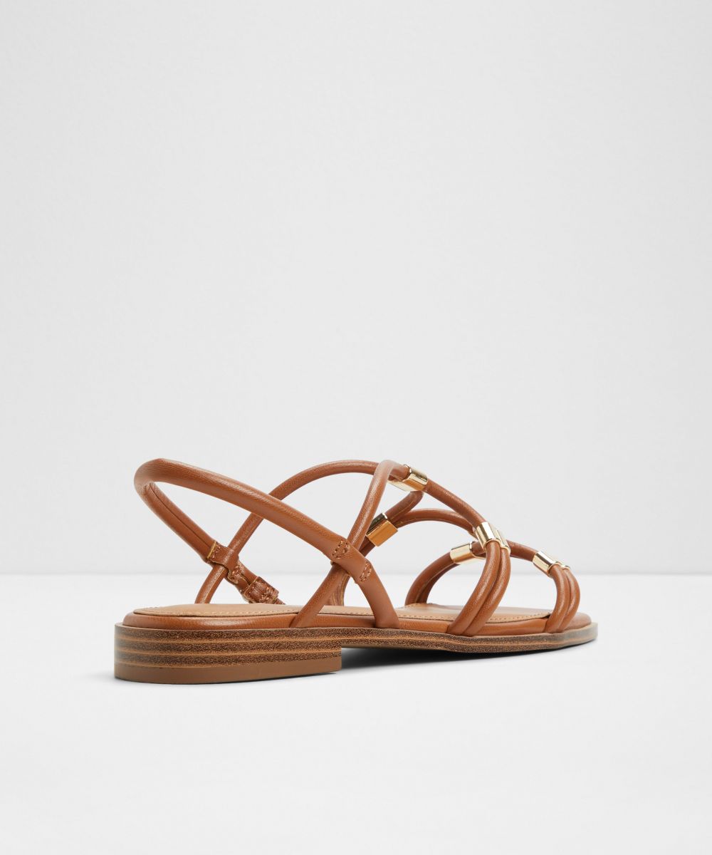 Sandalias planas de mujer con punta cuadrada - Aldo - Camel Camel-3