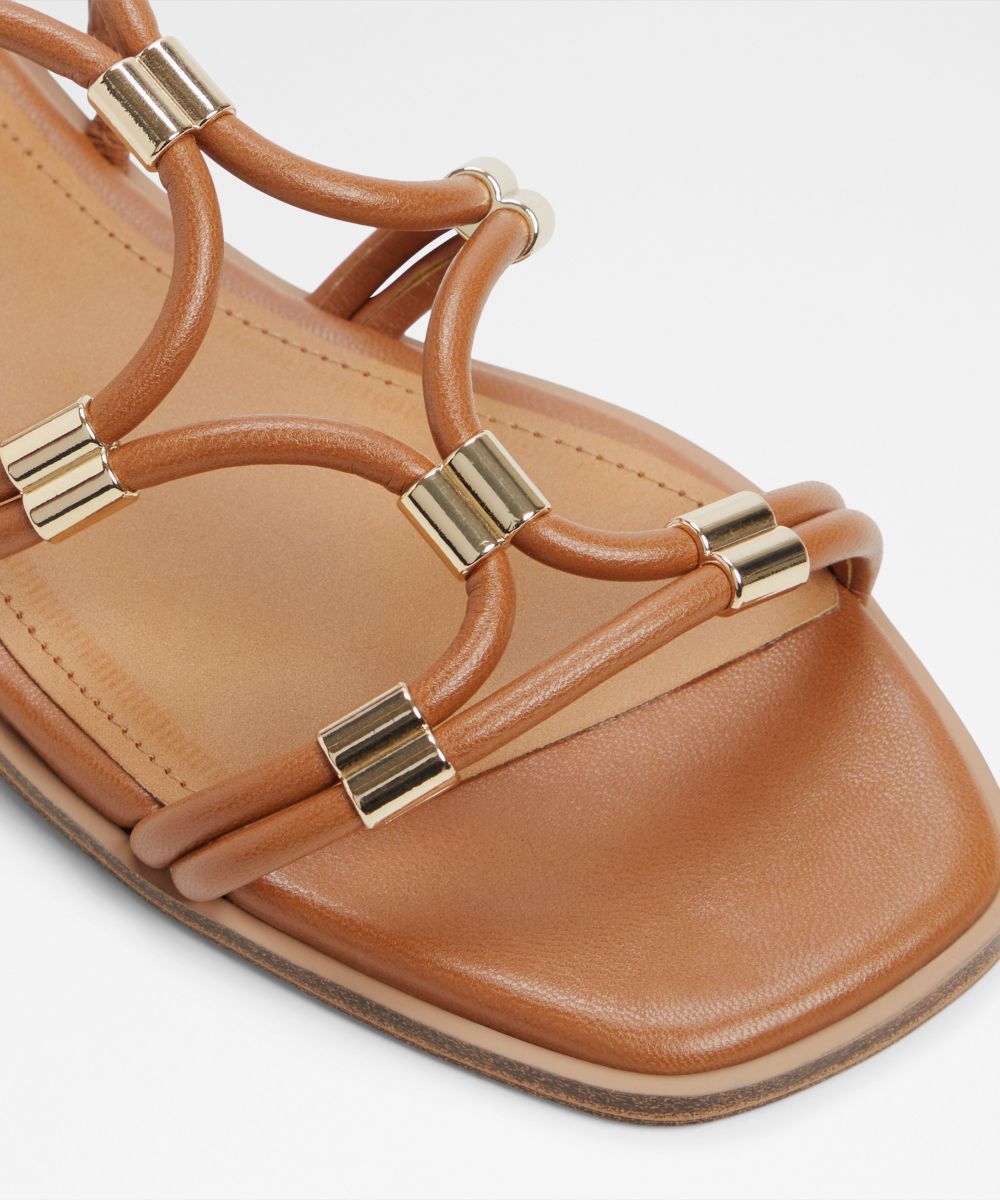 Sandalias planas de mujer con punta cuadrada - Aldo - Camel Camel-5