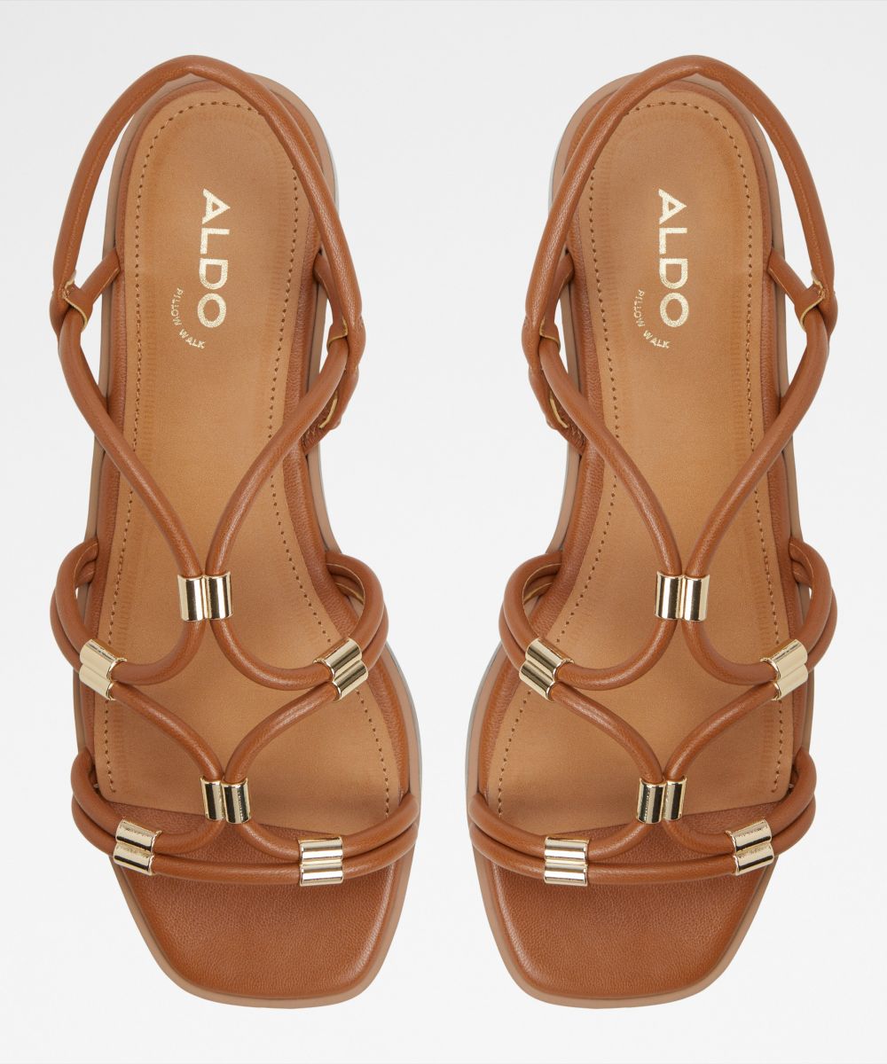 Sandalias planas de mujer con punta cuadrada - Aldo - Camel Camel-6