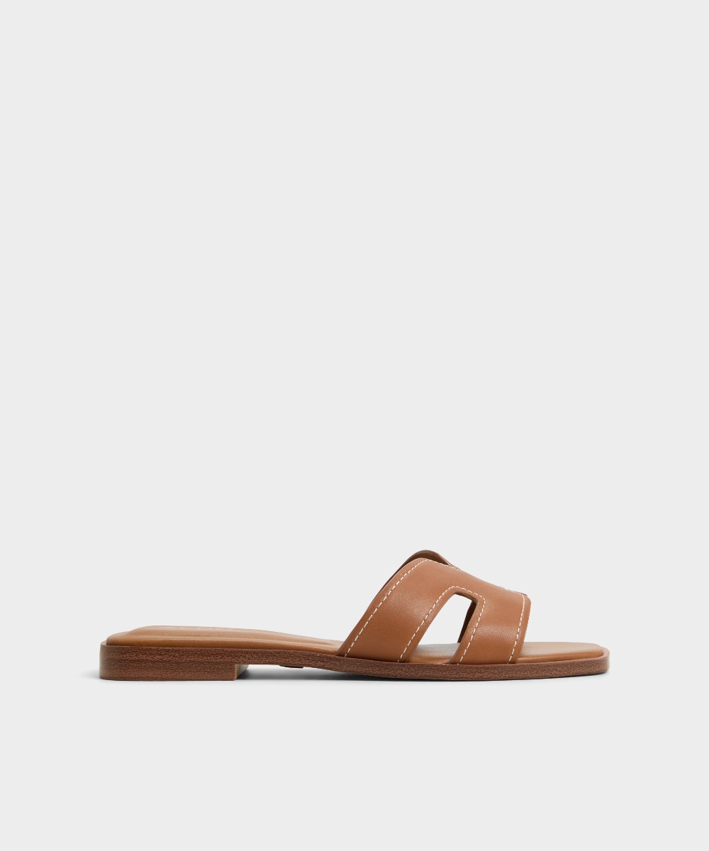 Sandalias planas de mujer con punta cuadrada - Aldo - Camel Camel-1