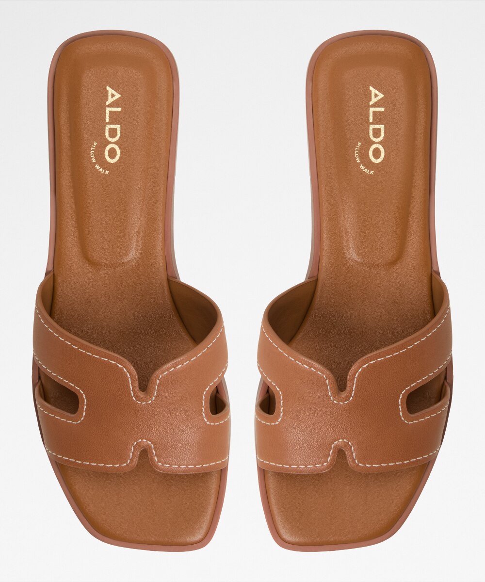 Sandalias planas de mujer con punta cuadrada - Aldo - Camel Camel-6