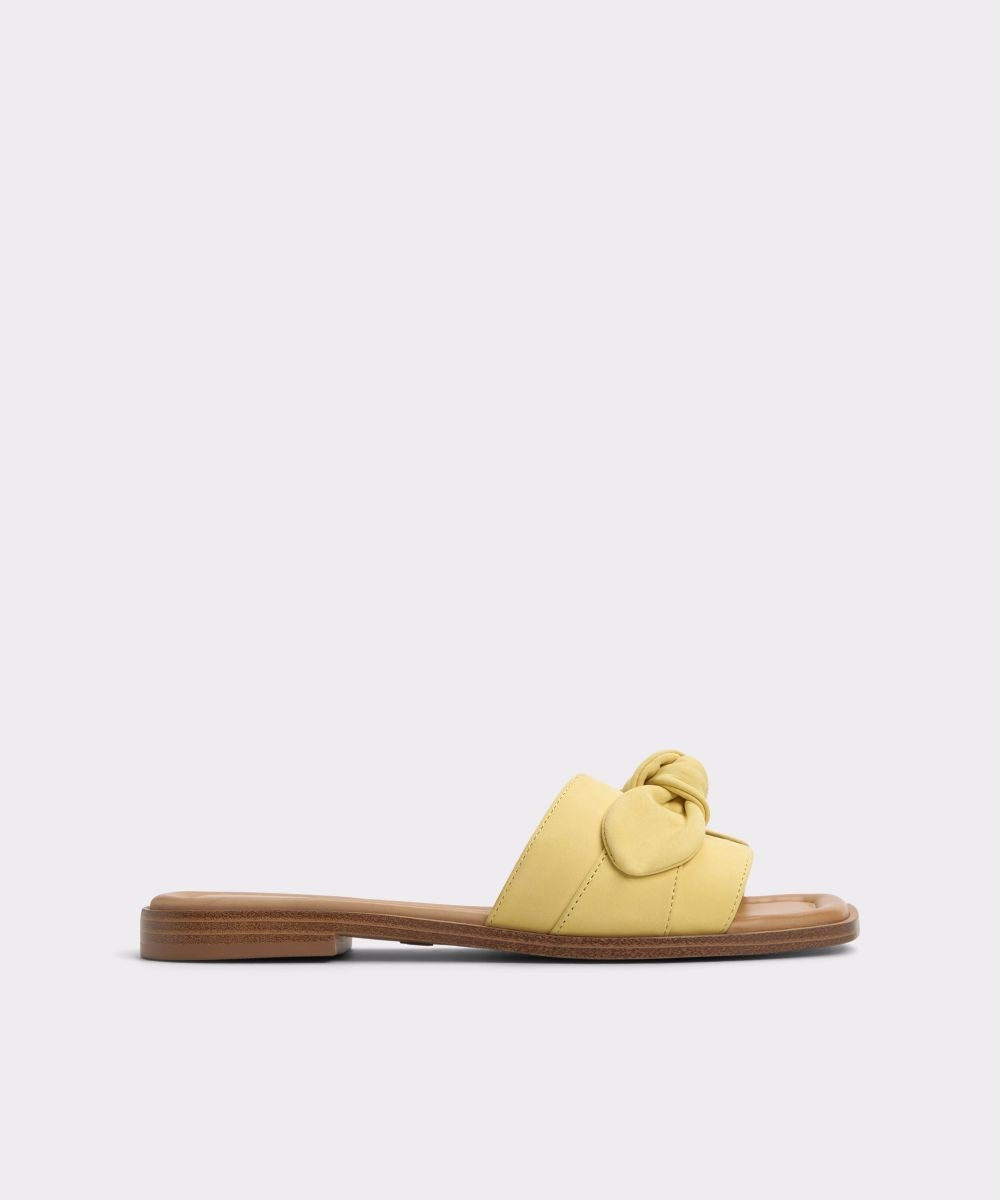 Sandalias planas de mujer con punta cuadrada - Aldo - Amarillo Amarillo-1