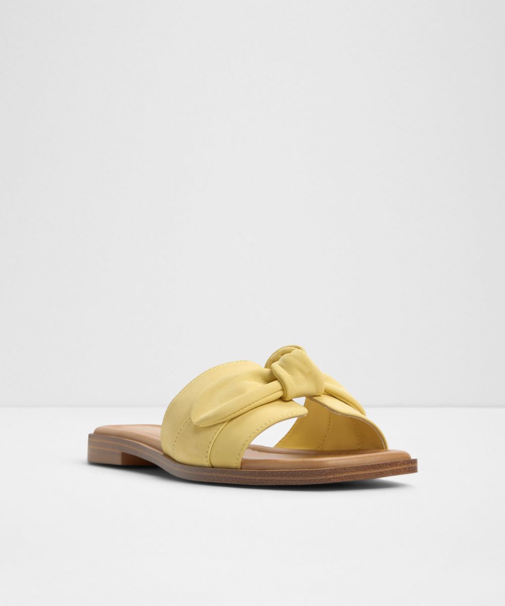Sandalias planas de mujer con punta cuadrada - Aldo - Amarillo Amarillo-4