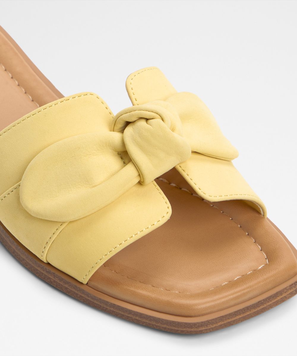 Sandalias planas de mujer con punta cuadrada - Aldo - Amarillo Amarillo-5