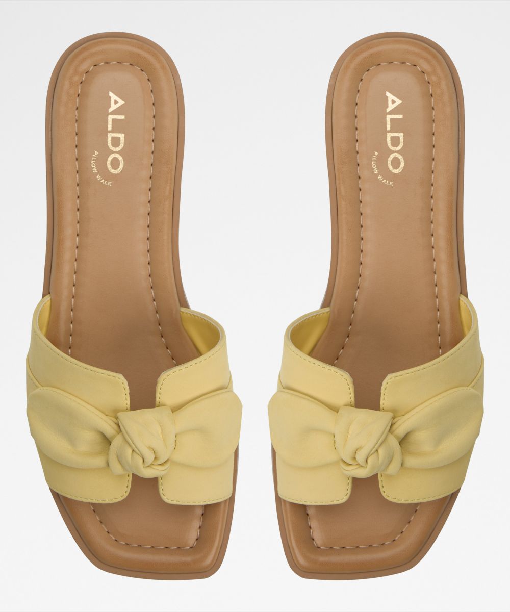 Sandalias planas de mujer con punta cuadrada - Aldo - Amarillo Amarillo-6