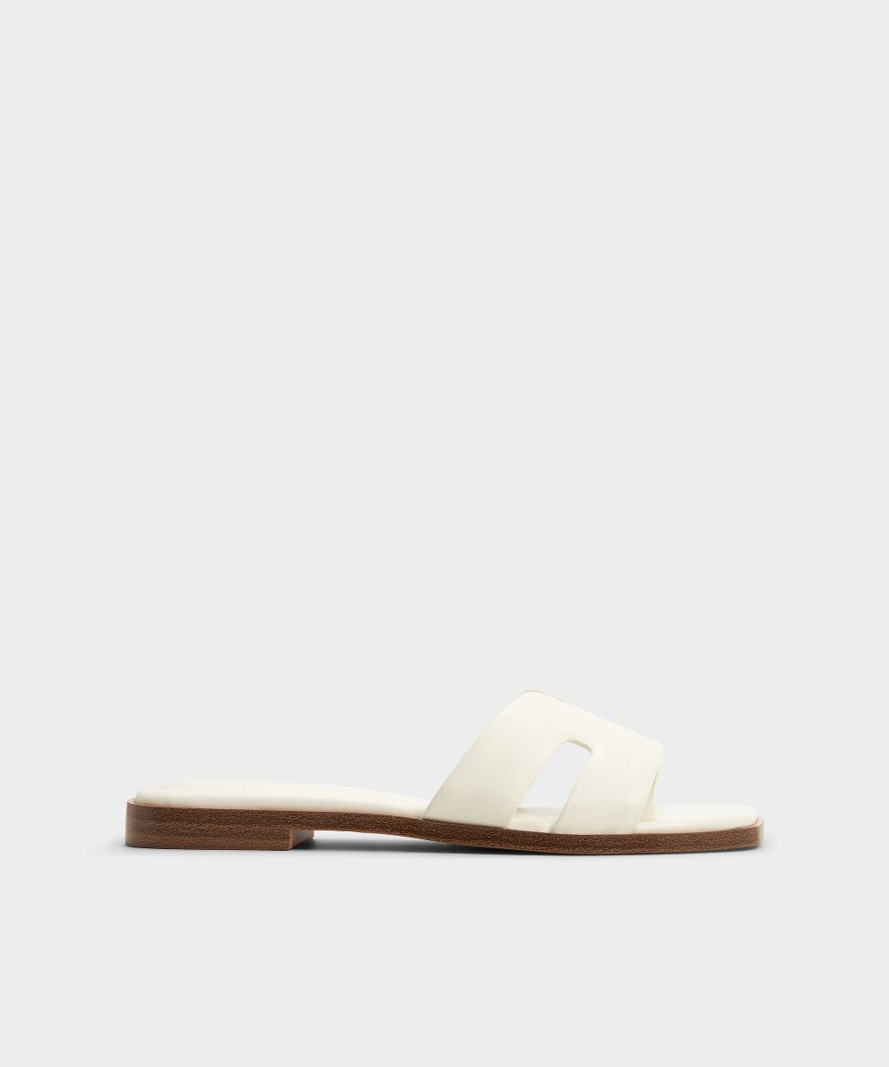 Sandalias planas de mujer con punta cuadrada - Aldo - Blanco Blanco-1
