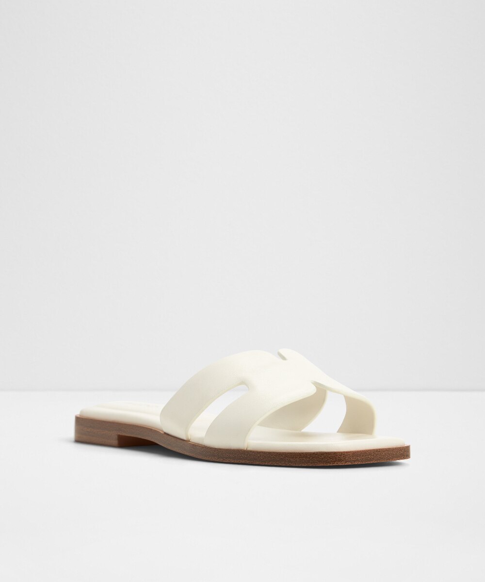 Sandalias planas de mujer con punta cuadrada - Aldo - Blanco Blanco-4