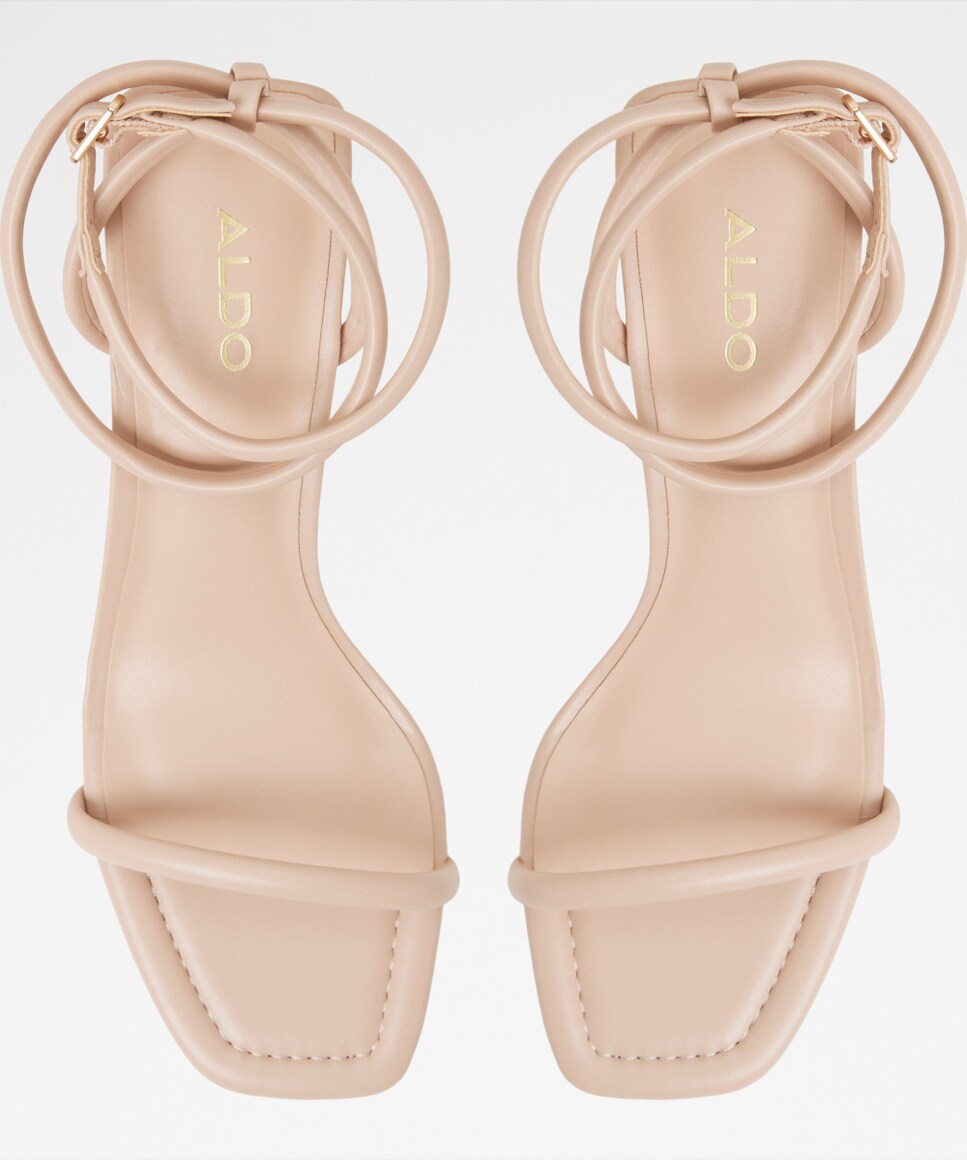 Aldo Sandalia Beige Sandalias De Tacón De Mujer Con Punta Cuadrada
