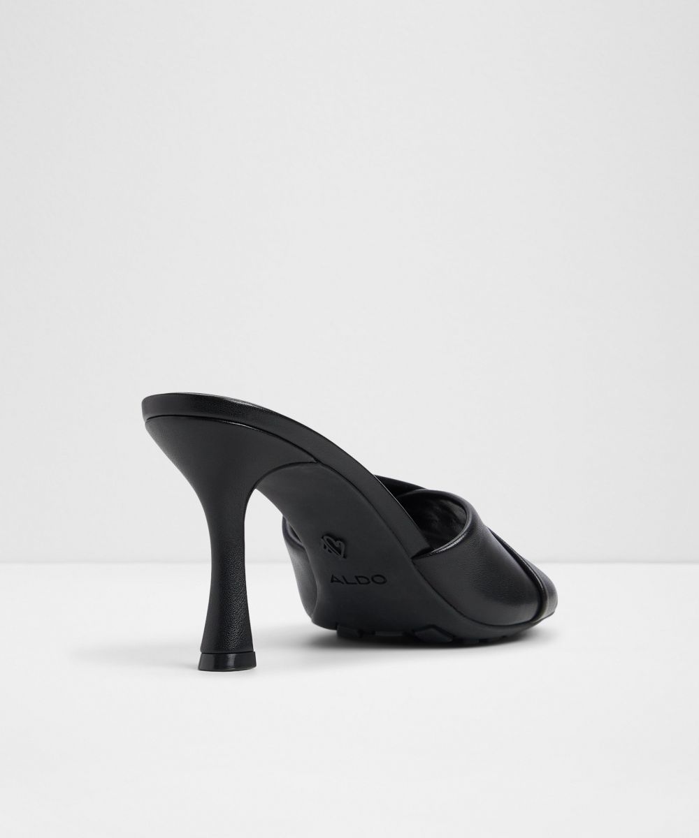 Mules de tacón de mujer con punta redonda - Aldo - Negro Negro-3