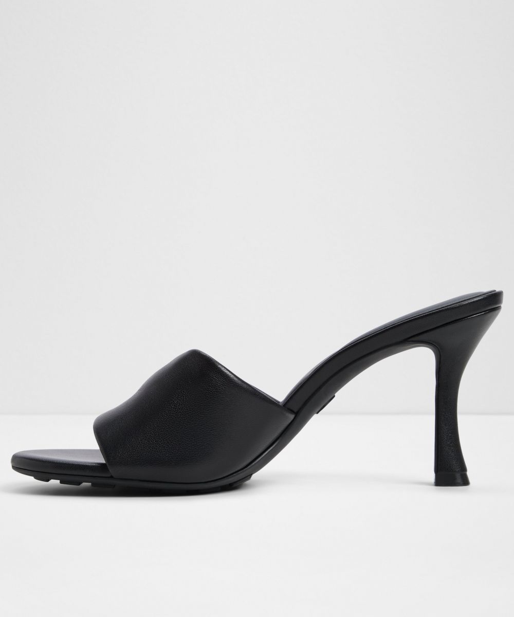 Mules de tacón de mujer con punta redonda - Aldo - Negro Negro-2
