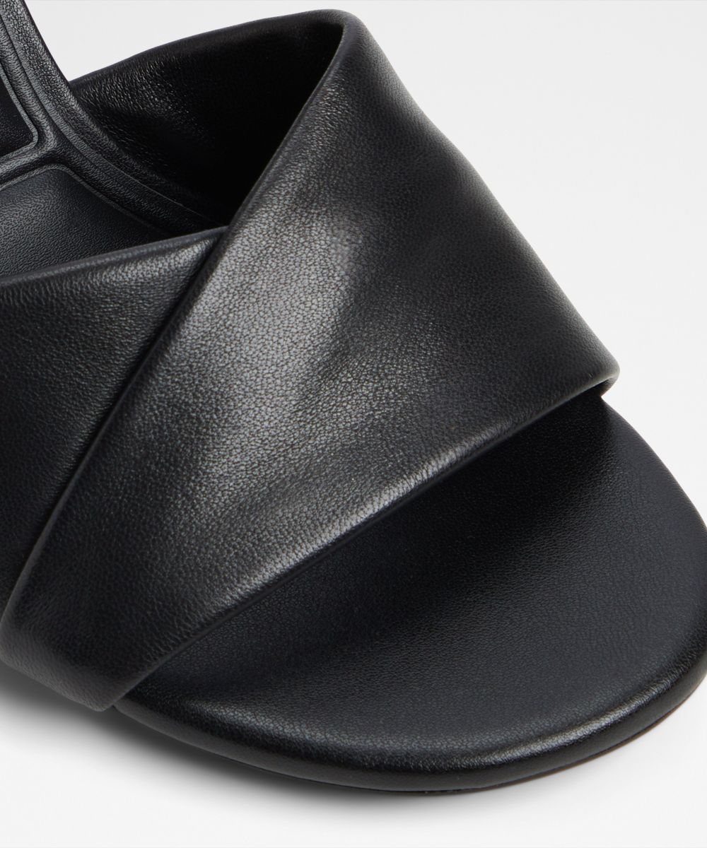 Mules de tacón de mujer con punta redonda - Aldo - Negro Negro-5