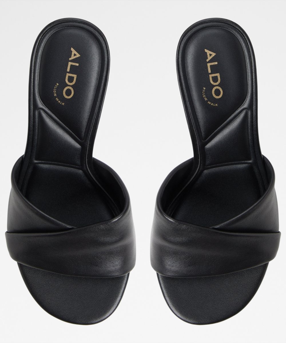 Mules de tacón de mujer con punta redonda - Aldo - Negro Negro-6