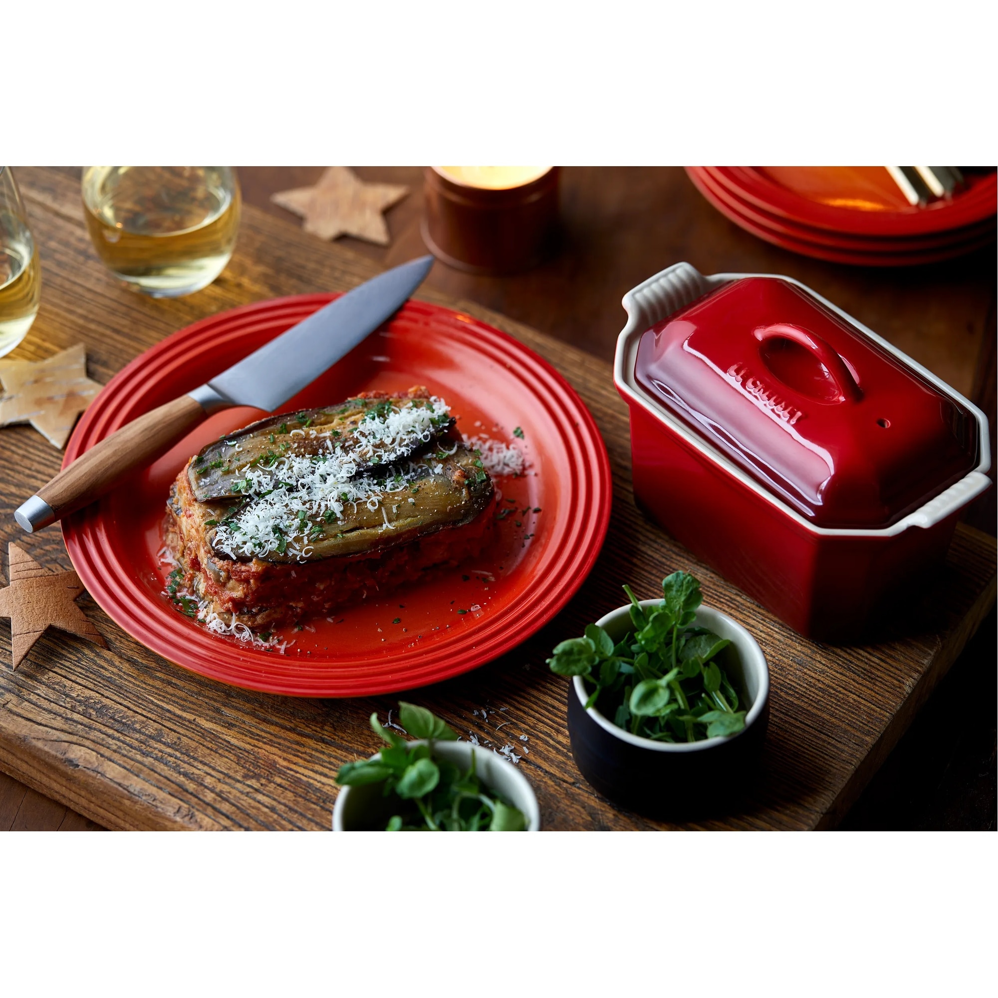 Terrina rectangular de cerámica de gres Le Creuset - Cereza 16 cm Cereza-5
