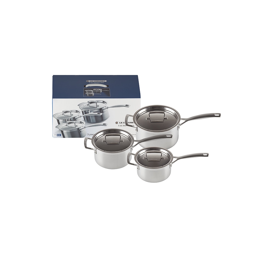 Imagen 1 de Set de 3 piezas de acero inoxidable Le Creuset