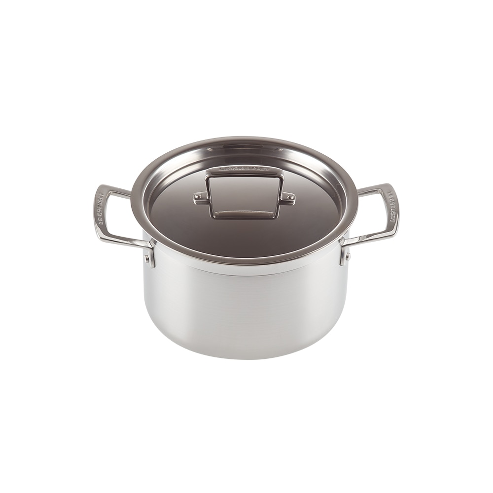 Cacerola de acero inoxidable con tapa Classic Le Creuset - Gris Cacerola de 18 cm Gris-1