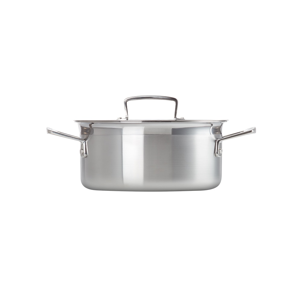 Cacerola baja de acero inoxidable Classic con tapa Le Creuset - Gris Cacerola de 20 cm Gris-2