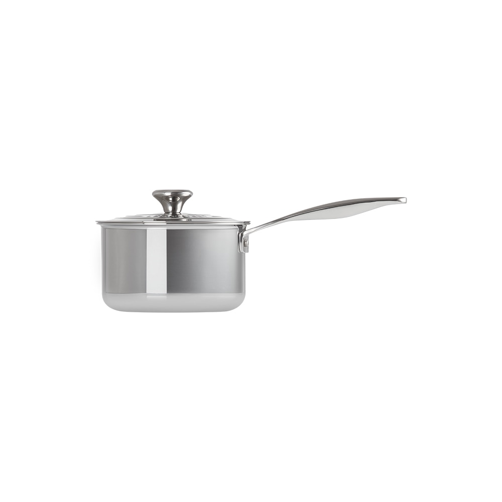 Imagen 1 de Cazo con tapa de Acero Inoxidable Signature con asa de soporte Le Creuset - Gris Cazo de 16 cm Gris