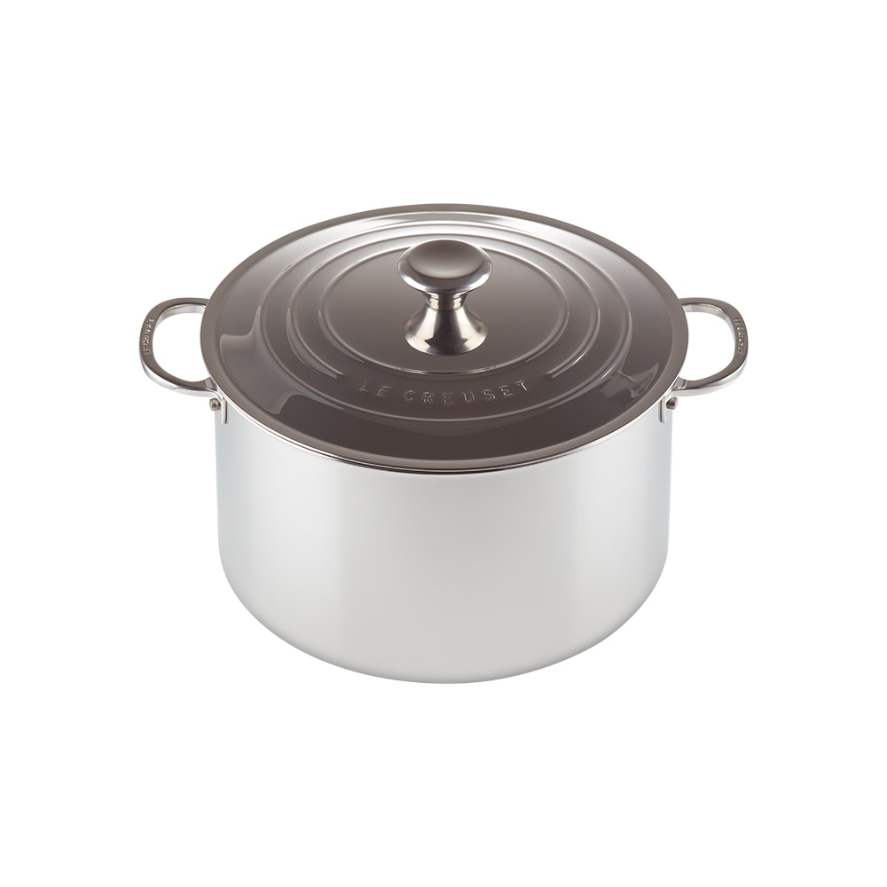 Olla alta con tapa de acero inoxidable Signature Le Creuset - Gris Olla de 24 cm Gris-1