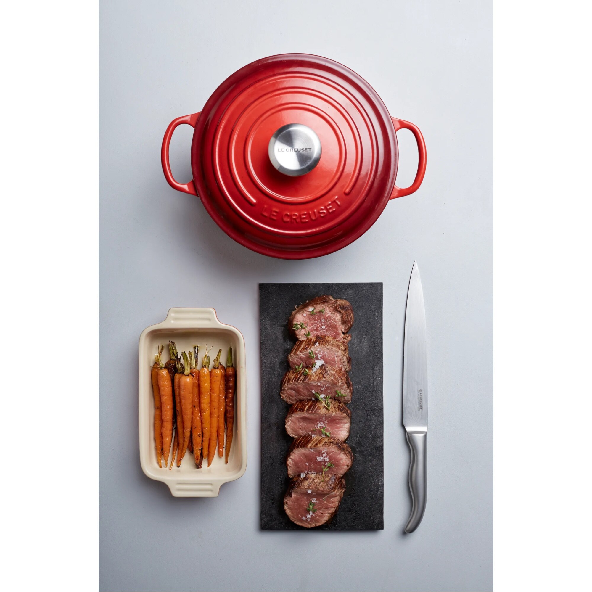 Cuchillo del chef con mango de madera de olivo LeCreuset - Natural 20 cm Natural-5