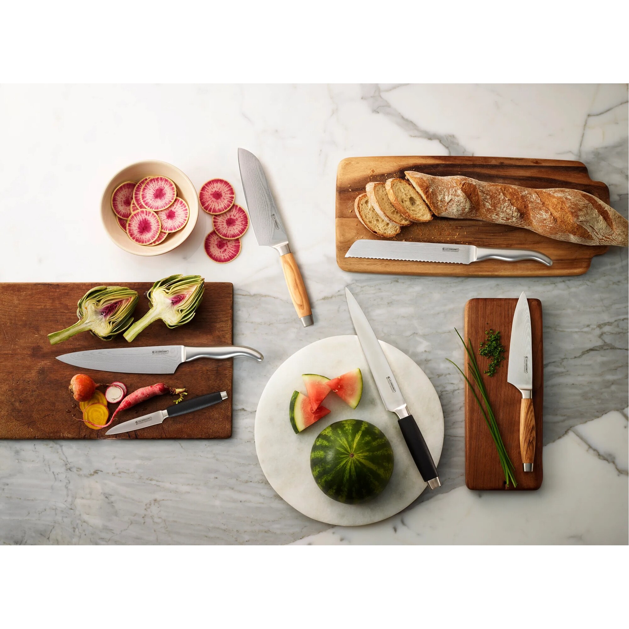 Cuchillo para pan con mango de acero inoxidable Le Creuset - Gris 20 cm Gris-4