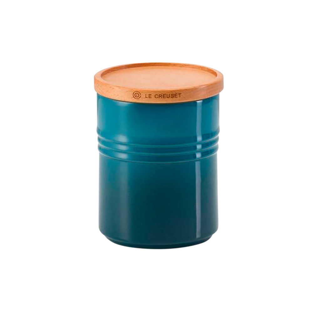 Imagen 0 de Bote con tapa de madera 540 ml Le Creuset Azul oscuro