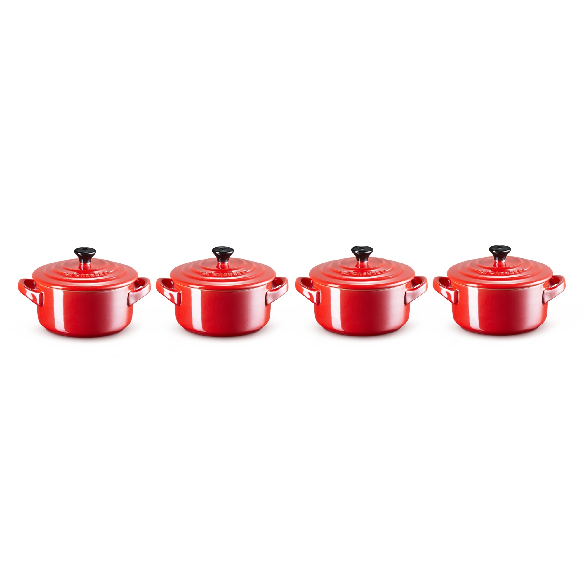 Lot De 4 Mini Cocottes Le Creuset En Grès Céramique émaillé – 10 Cm, Collection 4 Saisons