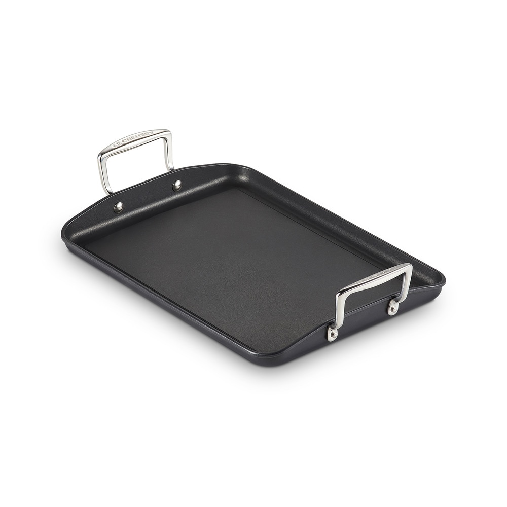 Parrilla lisa rectangular de Aluminio Antiadherente con asas Le Creuset - Negro 35 cm Negro-1