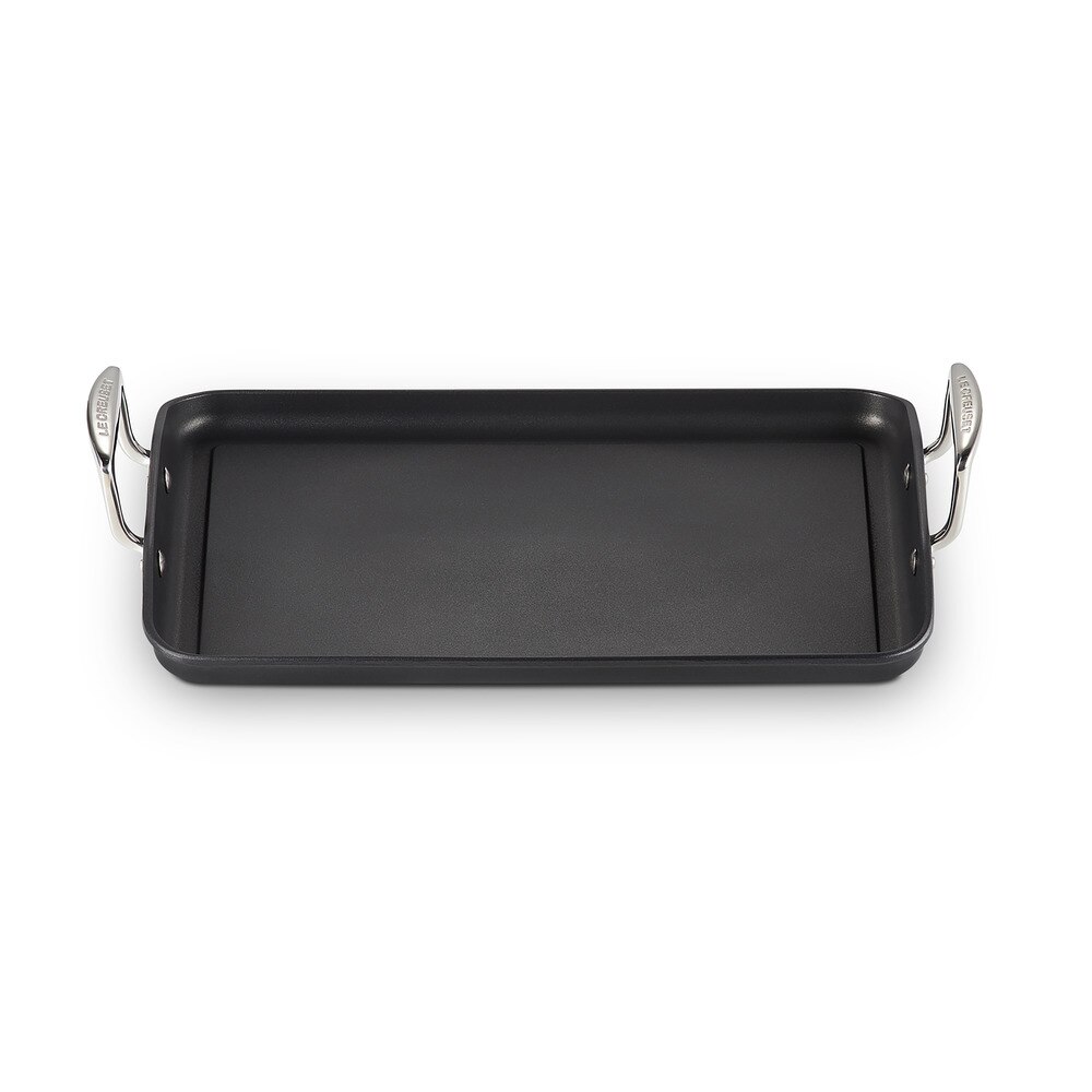 Parrilla lisa rectangular de Aluminio Antiadherente con asas Le Creuset - Negro 35 cm Negro-2