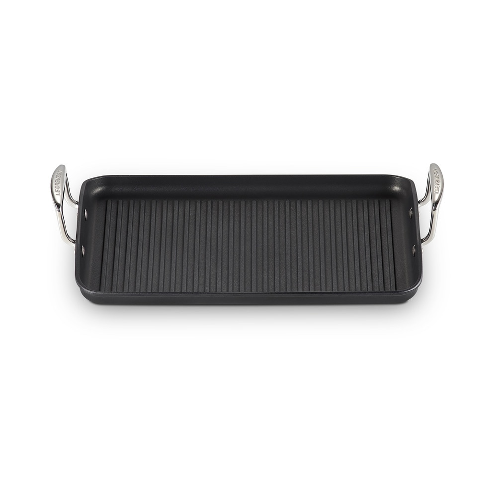 Parrilla grill rectangular de Aluminio Antiadherente con asas Le Creuset - Negro 35 cm Negro-2