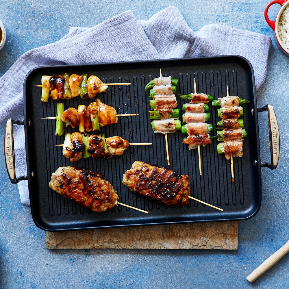Parrilla grill rectangular de Aluminio Antiadherente con asas Le Creuset - Negro 35 cm Negro-3
