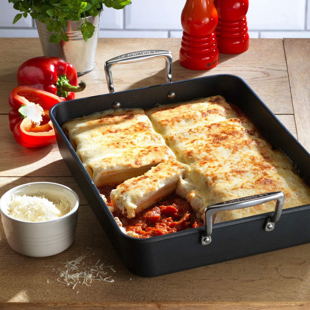 Imagen 2 de Bandeja assadora rectangular de Aluminio Antiadherente con asas Le Creuset - Negro 35 cm Negro
