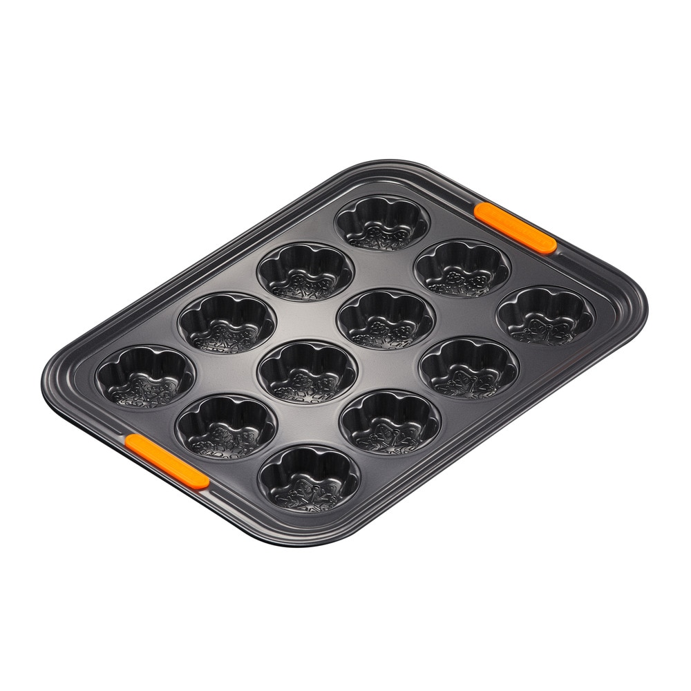 Molde Le Creuset antiadherente 12 Bizcochitos de Copos de Nieve - Negro Negro-1