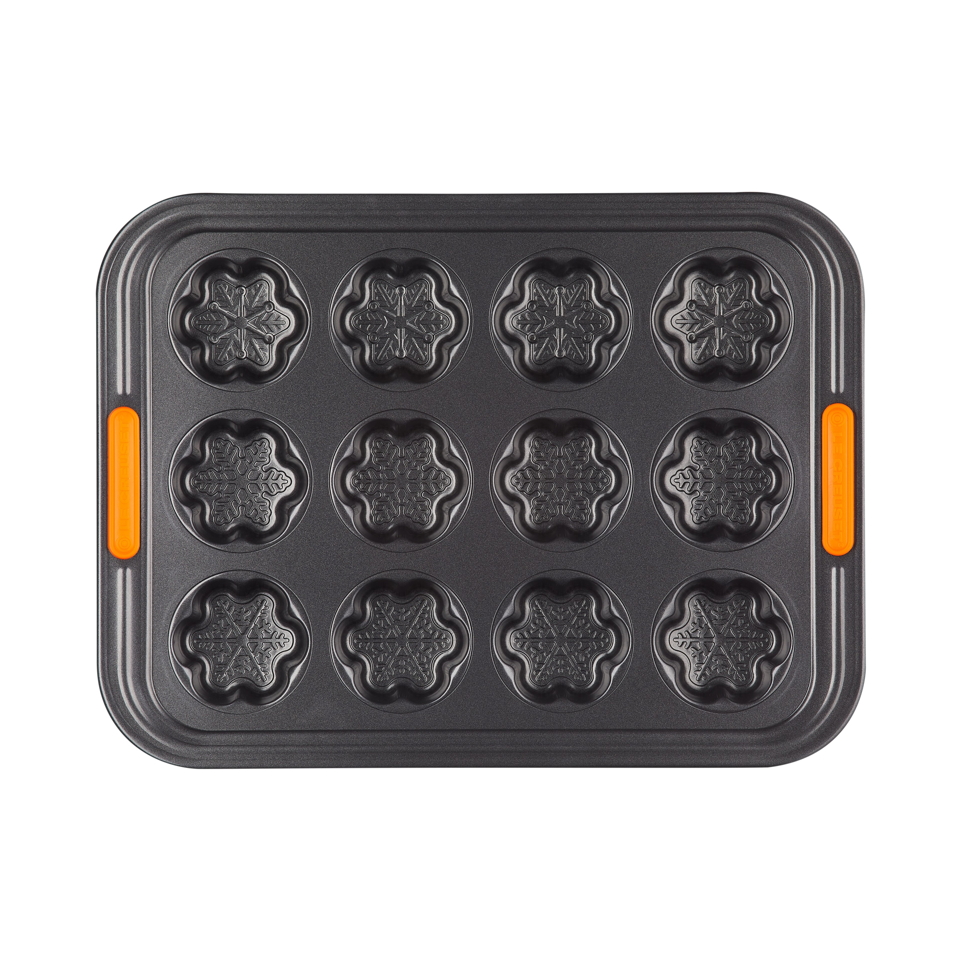 Molde Le Creuset antiadherente 12 Bizcochitos de Copos de Nieve - Negro Negro-2