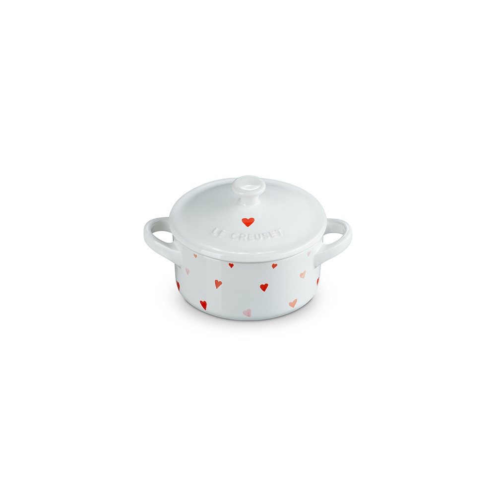 Mini cocotte de cerámica de gres con corazones Le Creuset - Blanco 10 cm Blanco-1