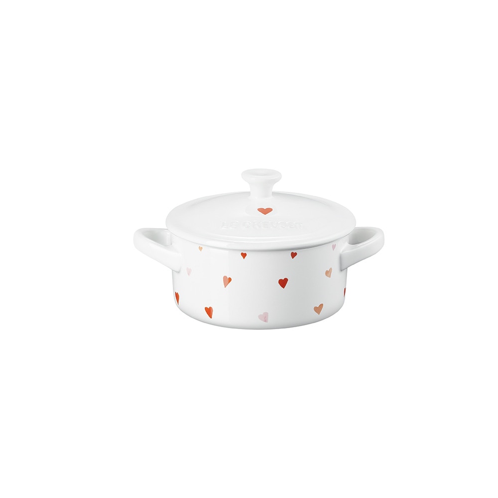 Mini cocotte de cerámica de gres con corazones Le Creuset - Blanco 10 cm Blanco-2