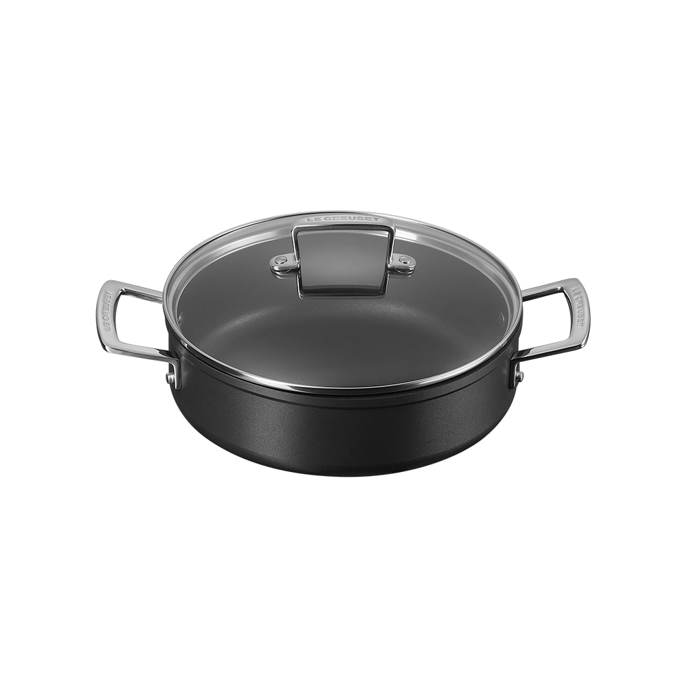 Imagen 0 de Rustidera de aluminio antiadherente con tapa de cristal Le Creuset Negro
