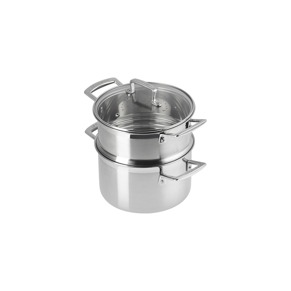 Olla 3-Ply con vaporera y tapa Le Creuset - Gris Gris-3