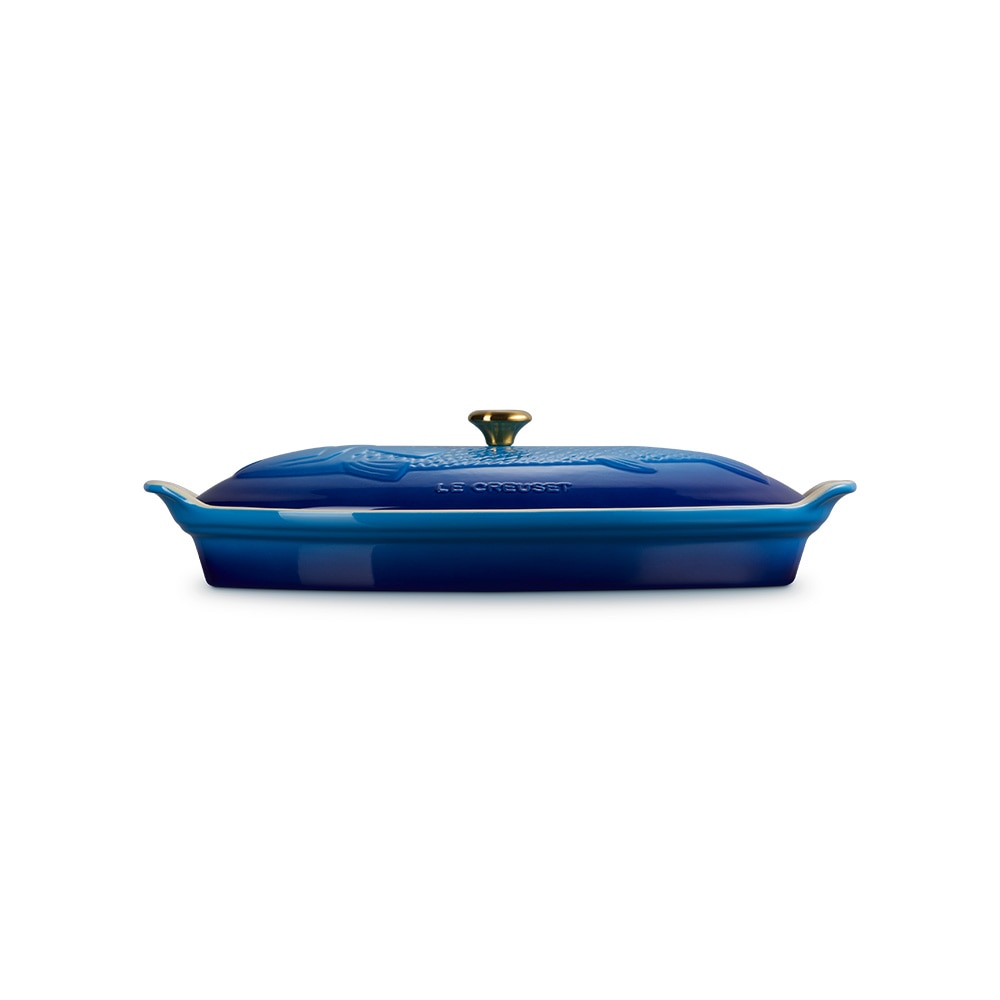 Imagen 3 de Bandeja ovalada Heritage con tapa para pescado Le Creuset - Azulón 34 cm Azulón