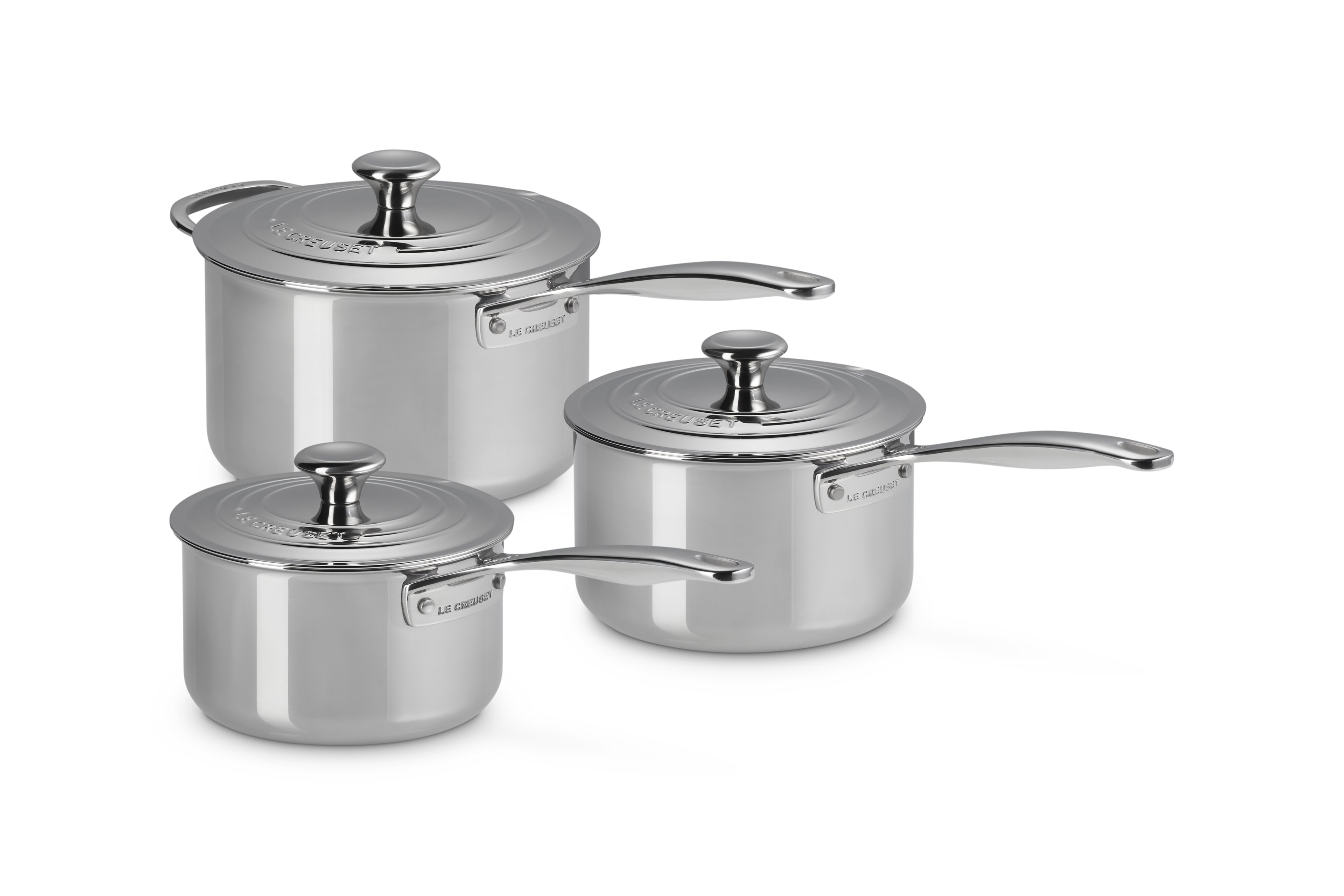 Imagen 1 de Set de 3 cazos 3-Ply Le Creuset - Gris Gris