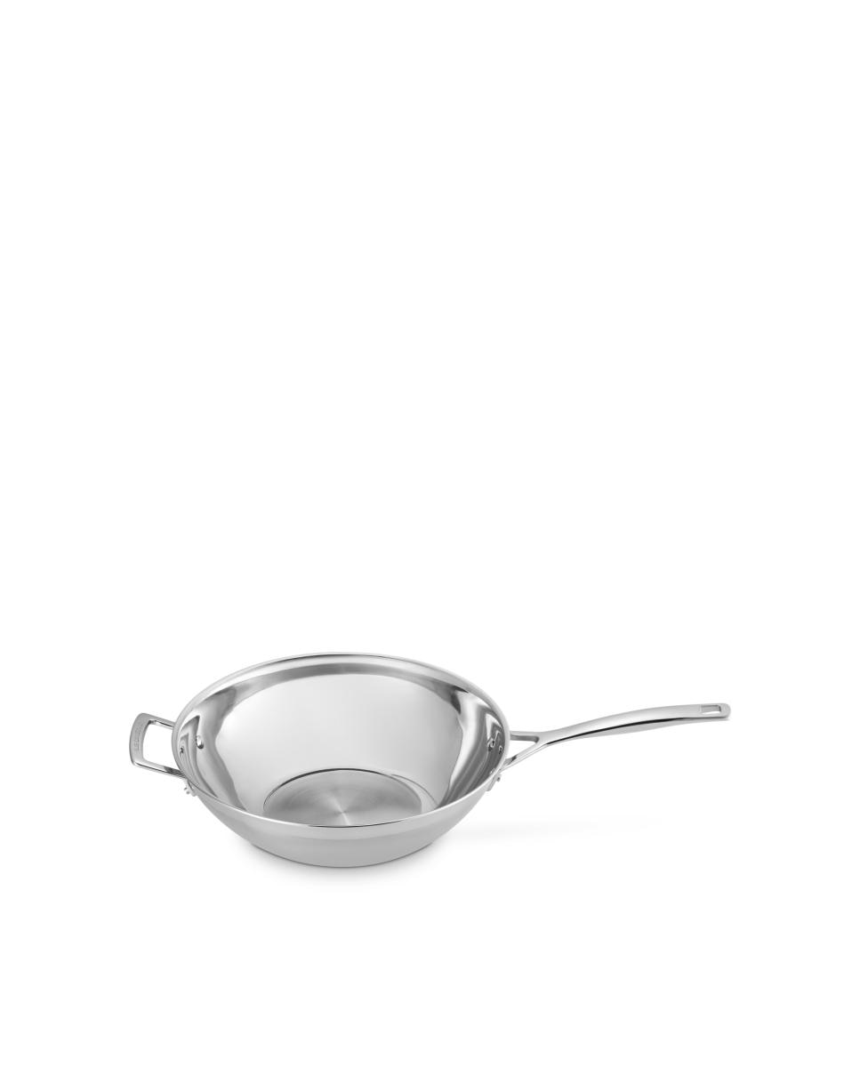Imagen 1 de Wok de acero inoxidable 3-ply con asa Le Creuset - Gris claro Wok de 30 cm Gris claro