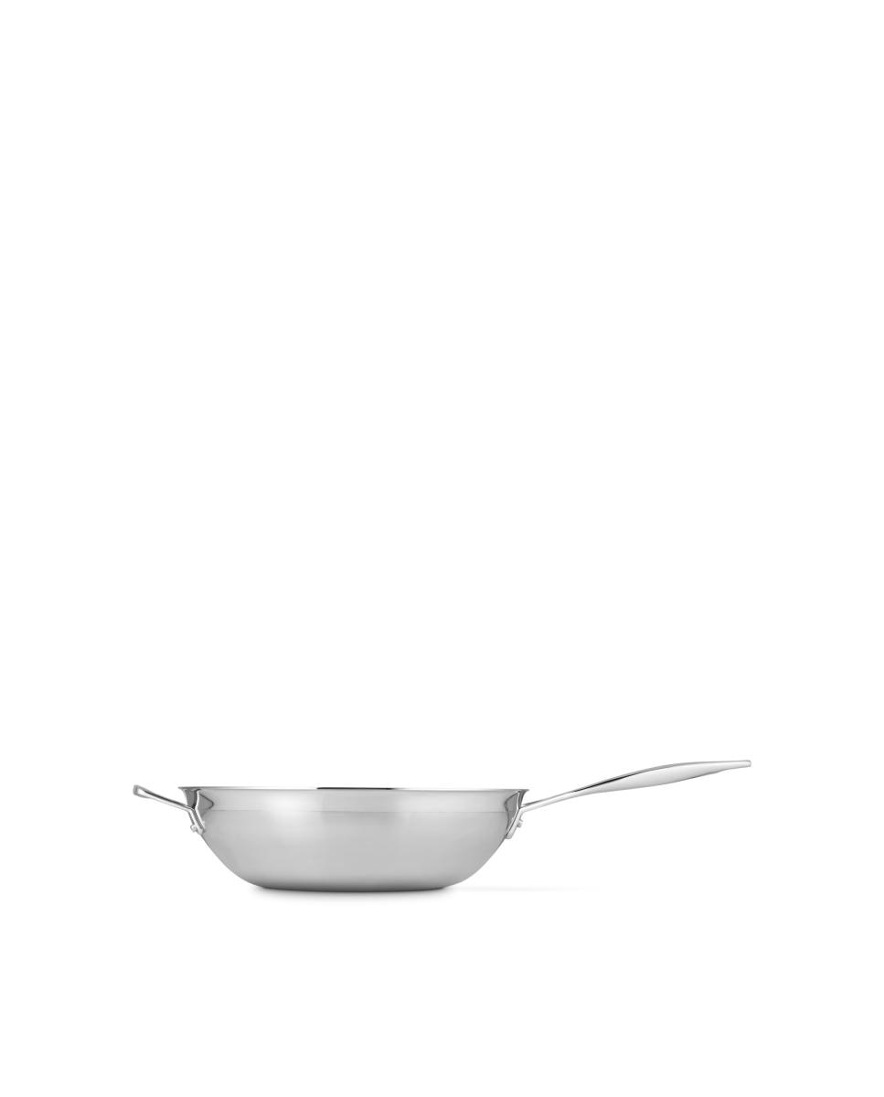 Imagen 3 de Wok de acero inoxidable 3-ply con asa Le Creuset - Gris claro Wok de 30 cm Gris claro