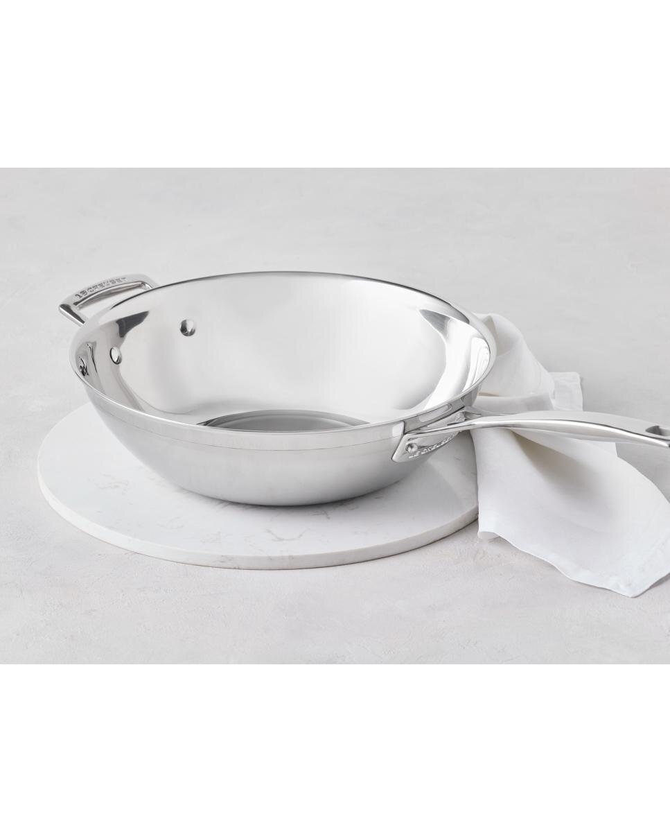 Imagen 5 de Wok de acero inoxidable 3-ply con asa Le Creuset - Gris claro Wok de 30 cm Gris claro
