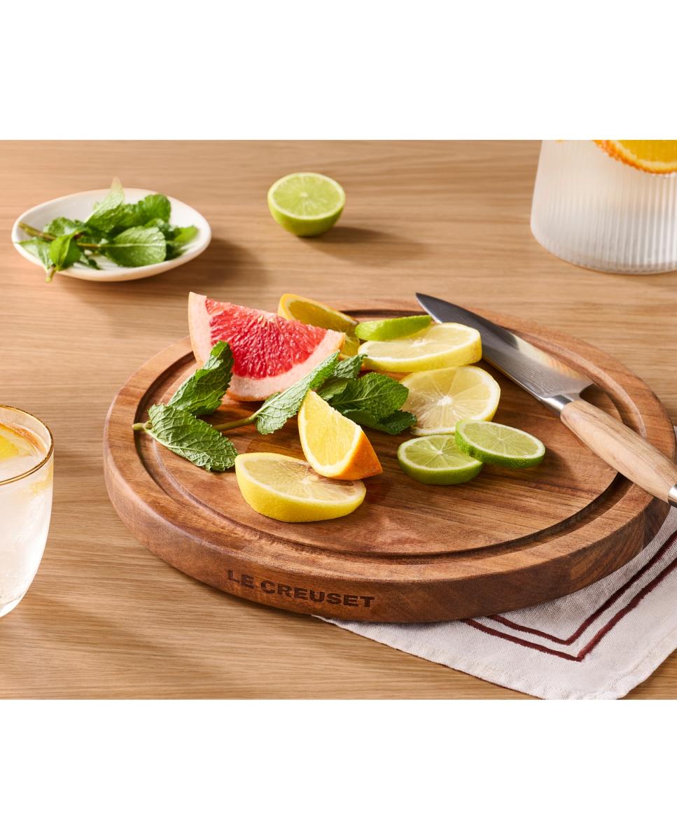 Tabla de cortar redonda Acacia Le Creuset - Marrón Marrón-4